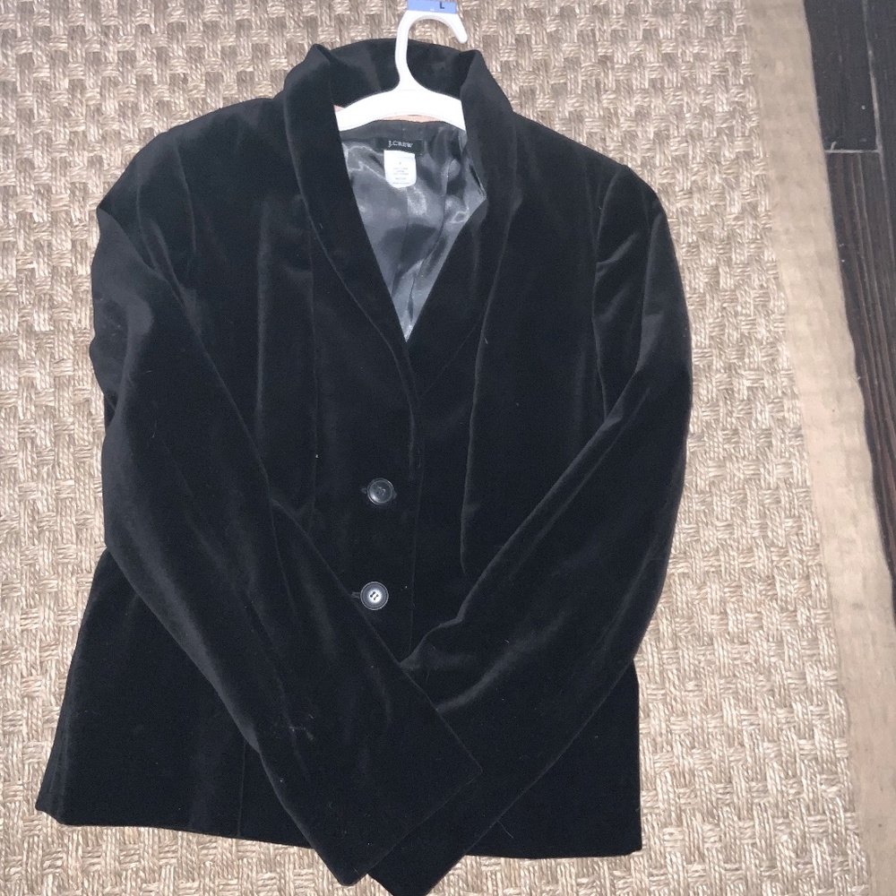 J Crew black Peplum Eden Velvet Blazer 17306 Size 0